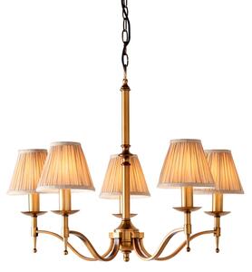 Endon 63627 - Lampadario a catena STANFORD 5xE14/40W/230V ottone/beige