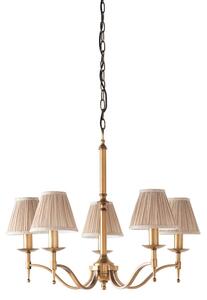 Endon 63627 - Lampadario a catena STANFORD 5xE14/40W/230V ottone/beige