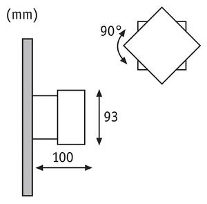 Paulmann Cybo Lampada da parete per esterni a LED, 2.700 K, 10x10 cm