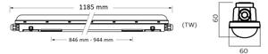 Philips Pila - Corpo illuminante tecnico a LED, 40W/230V, 120 cm, IP65