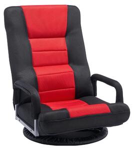Sedia da gaming girevole per pavimento, con rotazione a 360°, regolabile in 6 posizioni, colore rosso/nero