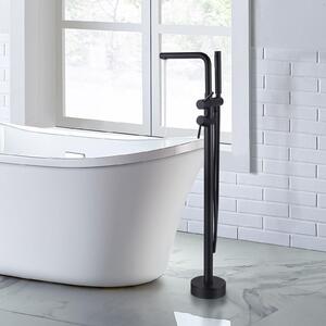 Miscelatore per vasca da bagno freestanding: Rubinetto per vasca in ottone e acciaio inossidabile, con rotazione a 360°, montaggio a pavimento e dotazione di doccetta manuale