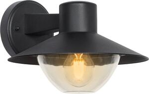 Lampada da parete per esterni a baldacchino nero con paralume trasparente 1xE27 40W Cosmos Candellux