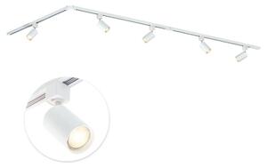 Qub Focus III - Sistema a binario LED - bianco - monofase - 300 cm - 5x spot GU10 - forma a L