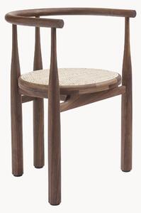 Sedia con braccioli in legno di noce Bukowski