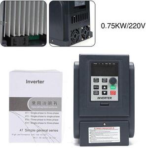 Inverter monofase da 0,75 kW - 220 V - Corpo in plastica - Nero - Adatto per ventilatori e pompe per acqua