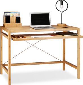 Scrivania in legno Relaxdays con cassetto per tastiera