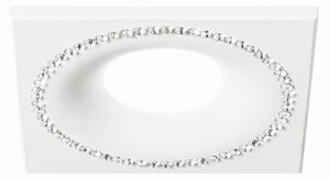 Faretto incasso alluminio gea led coralie 1 gfa191 led spot strass bianco opaco quadrato interno gu10 ip20 - Gea Led