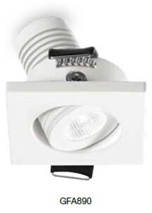 Faretto incasso alluminio gea led elara gfa890 spot quadrato orientabile - Gea Led