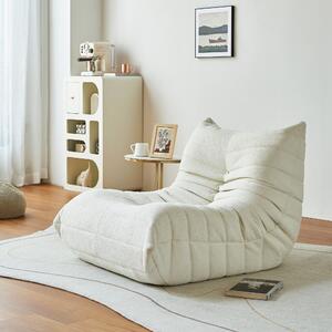 Divano singolo poltrona poltrona, con sgabello, beige