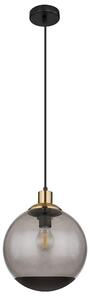 Lampada a sospensione, metallo, nero opaco, vetro, H 120 cm