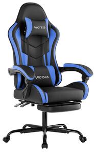 Sedia da gaming, sedia da ufficio, tessuto, regolabile, nera/blu