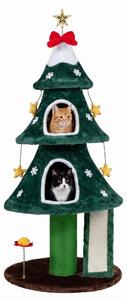 Albero per gatti KOMFOTTEU, design albero di Natale, con 2 rifugi, palo per graffiare, superficie per graffiare, palla appesa, mobile per gatti da interno