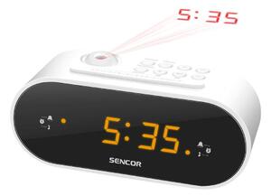 Sencor - Radiosveglia con display LED e proiettore 5W/230V bianco
