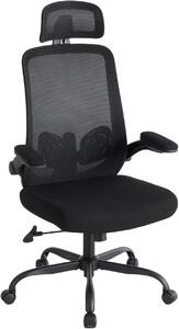 Sedia da ufficio ergonomica con poggiatesta e braccioli regolabili, funzione girevole a 360°, sedia regolabile in altezza, ideale per il gaming e lo studio, adatta per l'ufficio domestico e l'ufficio, colore nero