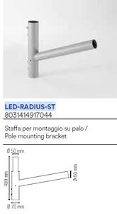 Struttura tubolare a t per faro solare stradale radius led-radius-st