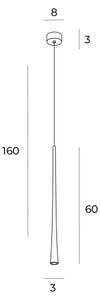 MAXLIGHT P0485 - Lampadario LED a sospensione con filo CAFFÈ LED/7W/230V diametro 3 cm oro