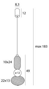 MAXLIGHT P0591 - Lampadario LED a sospensione con filo BORA LED/10W/230V diametro 22 cm bianco/nero