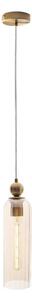 MAXLIGHT P0510 - Lampadario a sospensione con filo CAMPANILA 1xE27/40W/230V diametro 10 cm ottone/beige
