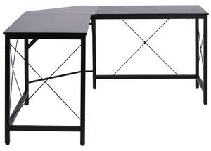 Fortuna Lai Scrivania per computer a forma di L Scrivania angolare 150x150x76 cm MDF nero, scrivania angolare moderna per ufficio e home office