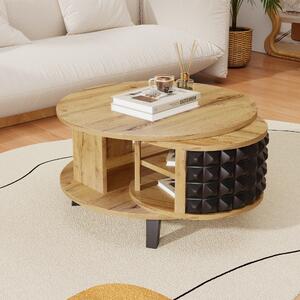 Tavolino Fortuna Lai 85,2 x 80 x 45,2 cm, tavolino girevole, tavolino con ripiano interno nascosto