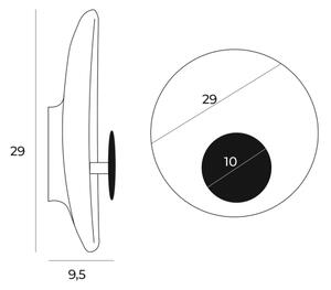 MAXLIGHT W0325 - Applique a LED OYAKA LED/5W/230V diametro 29 cm bianco/nero