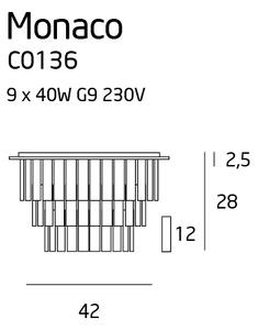 MAXLIGHT C0136 - Plafoniera MONACO 9xG9/40W/230V diametro 42 cm cromo