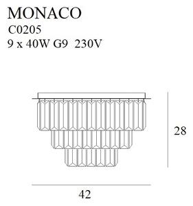 MAXLIGHT C0205 - Plafoniera MONACO 9xG9/40W/230V diametro 42 cm oro