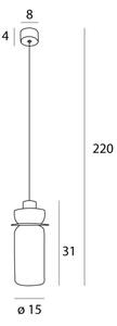 MAXLIGHT P0531 - Lampadario LED a sospensione con filo SIGNATURE LED/8W/230V diametro 15 cm ottone/limpido