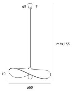 MAXLIGHT P0581 - Lampadario a sospensione con filo NAP 1xE27/15W/230V diametro 60 cm beige