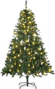 Fortuna Lai Albero di Natale artificiale 180 cm Albero di Natale artificiale con illuminazione a LED, palline, albero di Natale con 745 punte, decorazioni natalizie incl. supporto in metallo per interni