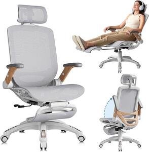 Sedia da ufficio ergonomica, sedia da ufficio ergonomica con poggiapiedi, poggiatesta 3D, funzione di inclinazione a 135°, braccioli 3D, sedia da ufficio ergonomica per la casa, sedia da gaming, sedia da computer, portata massima 150 kg