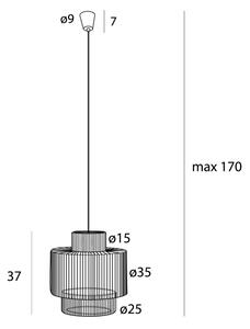 MAXLIGHT P0586 - Lampadario a sospensione con filo LABRIZ 1xE27/15W/230V diametro 35 cm beige