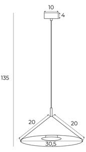 MAXLIGHT P0505 - Lampadario LED a sospensione con filo VULCANO LED/5W/230V diametro 30,5 cm bianco