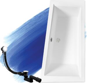 BADLAND Vasca rettangolare angolare Intima RIGHT 160x90 con set di scarico e piedini GRATIS senza rivestimento