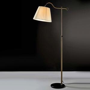 Piantana classica illuminando bridge te led lampada terra snodabile metallo brunito paralume stoffa pieghe interni e27 - Illuminando