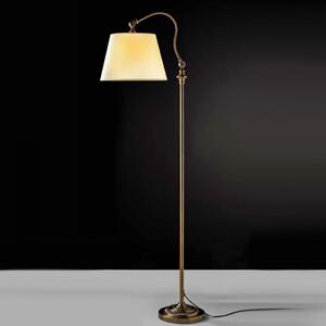 Piantana classica illuminando street soft te led lampada terra braccio orientabile metallo brunito paralume pergamena avorio e27 - Illuminando