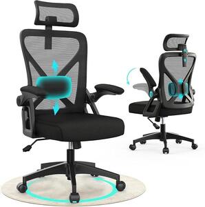 Sedia da ufficio, sedia ergonomica per scrivania con supporto lombare imbottito e braccioli regolabili – sedia da computer con schienale alto, poggiatesta regolabile e cuscino sedile confortevole