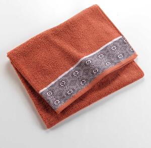 Asciugamano in spugna di cotone color mattone 90x150 cm Esteban - douceur d'intérieur
