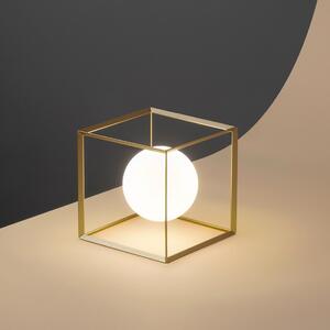 Abat-jour classica perenz cube 6692 or g9 led 15x15 lampada tavolo gabbia cubo metallo oro opaco interno - Perenz