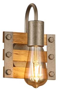 Applique trio lighting khan ap1 205570167 e27 led legno lampada parete classica rustica - Trio Lighting