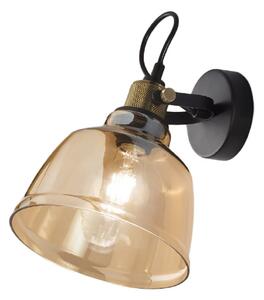 Applique classico perenz vintage 6842 am e27 led lampada parete vetro ambra orientabile interno - Perenz