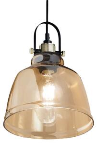 Lampadario classico perenz vintage 6840 am e27 led sospensione vetro ambra calata interno - Perenz