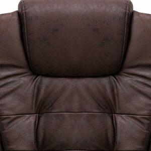 Sedia da ufficio vidaXL marrone scuro effetto pelle scamosciata