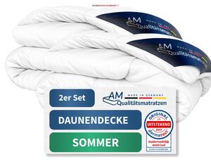 DormiGood | Piumino premium | Set da 2 pezzi 140x200 cm | Piumino estivo | 100% piumino (200 g) | Piumino | 140x200 | Letto estivo | Estate | Leggero | Sottile | Nomite | Downpass