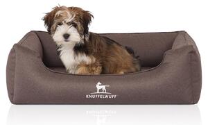 Lettino ortopedico per cani Leon in velluto L, grigio-marrone