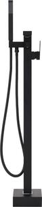 Rubinetto a Colonna Vasca da Bagno Nera Acciaio Inox 90 cm