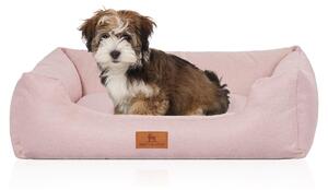 Lettino per cani Emma in velluto nei colori pastello L rosa