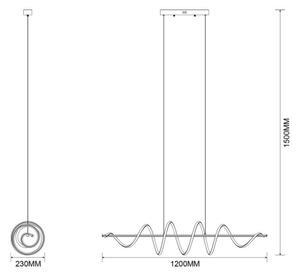 Zuma Line MS902-BK - Lampadario a sospensione su cavo ESERO LED/60W/230V nero