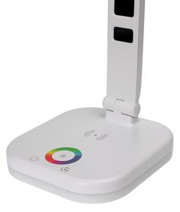 LED RGBW Lampada dimmerabile con ricarica wireless, display Porta USB 6W/5V 3000-6500K bianco